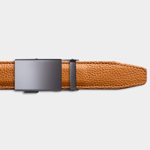 Enkelt Bælte - Cognac Buffalo / Mat Metal