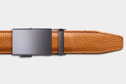 Enkelt Bælte - Cognac Buffalo / Mat Metal