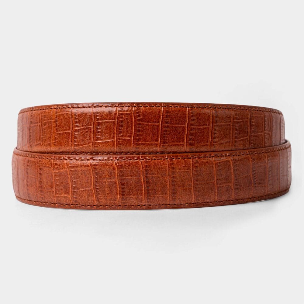 Cognac Gator Læder - 3.7 cm